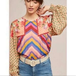 Anthropologie bl-nk Miranda Peasant Blouse large